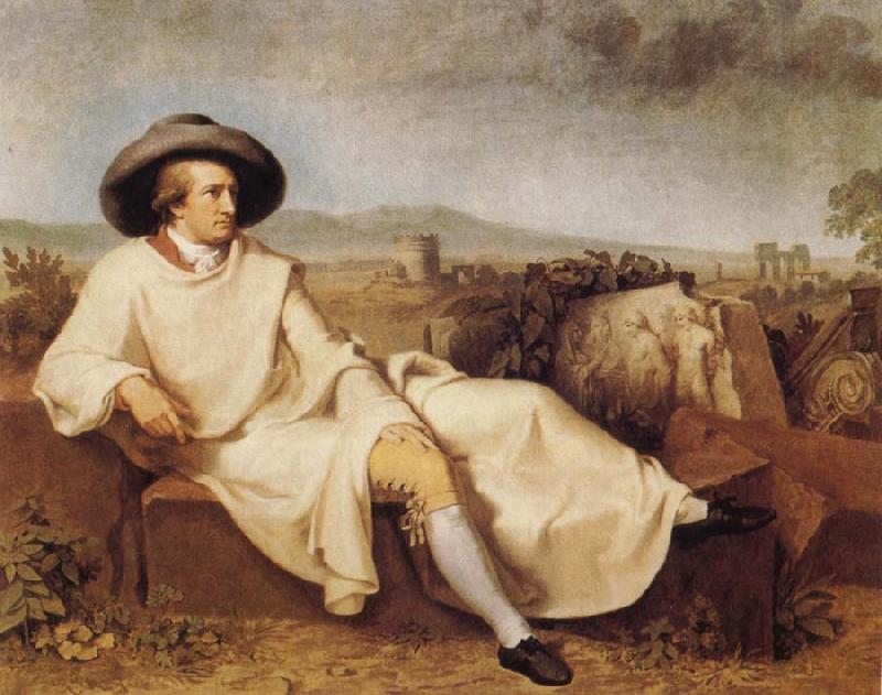 TISCHBEIN, Johann Heinrich Wilhelm Goethe in the Roman Campagna oil painting image